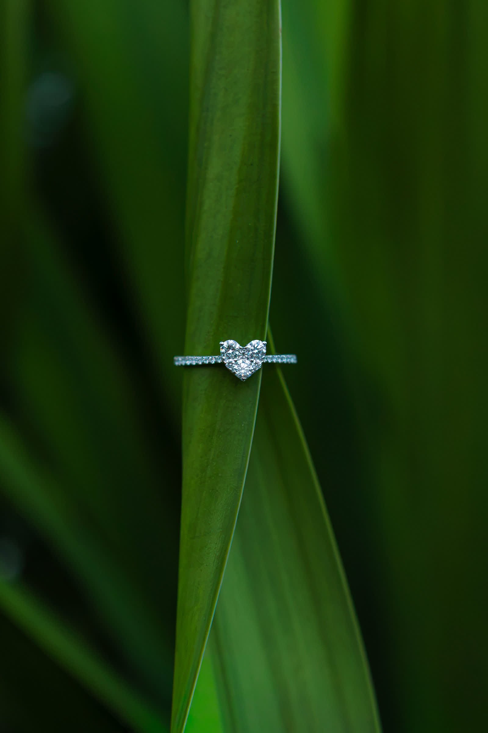 Heart Band — A slim band carrying a small pavé heart.